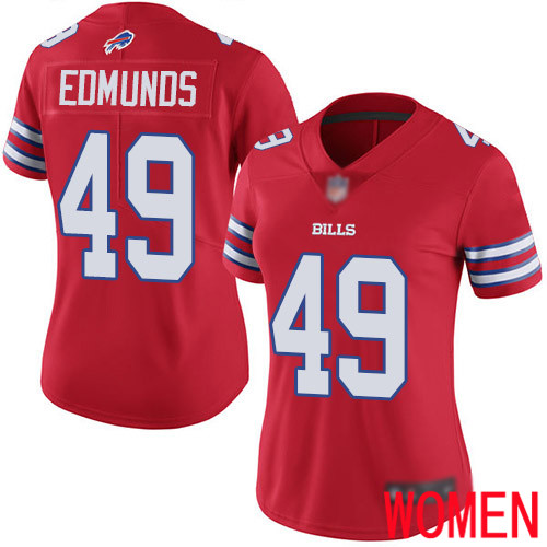 Women Buffalo Bills #49 Tremaine Edmunds Limited Red Rush Vapor Untouchable NFL Jersey->women nfl jersey->Women Jersey